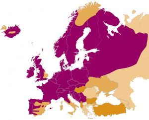Verbreitungsgebiet der Besenheide in Europa